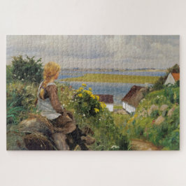 Quebra-cabeça Rapariga perdida em pensamento (por H.A. Brendekil