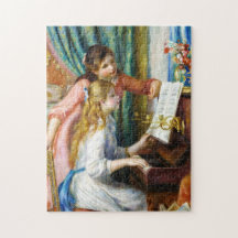 Raparigas na pintura Piano Pierre Auguste Renoir