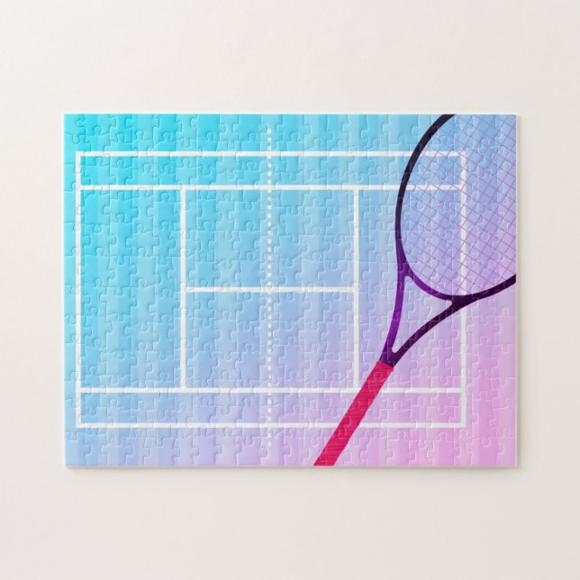 Quebra-cabeça Raparigas Racket tênis Esportivas Rosa Púrpura Azu (Horizontal)