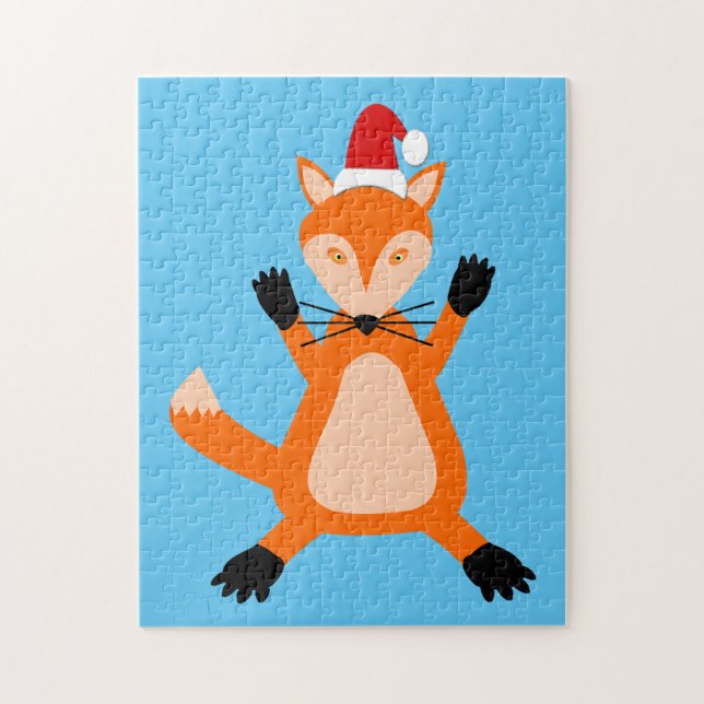 Quebra-cabeça Raposa de Natal Fofa (Vertical)