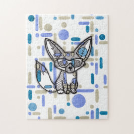 Quebra-cabeça Raposa Fennec Legal com Óculos de Sol Jig Geométri