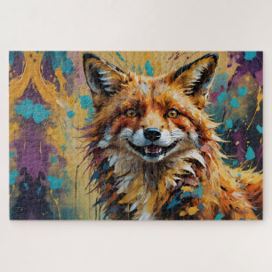 Quebra-cabeça Raposa Sorridente Feliz - pintura