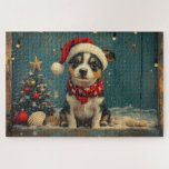 Quebra-cabeça Rat Terrier Dog Christmas Vintage Beach<br><div class="desc">Traga o calor dos feriados para a costa com esta charmosa design inspirada na vintagem, que apresenta um cão festivo sentado numa praia serena. Com um clássico toque de feriado de tons nostálgicos e vibrações costeiras, esta trabalho de arte captura a magia do Natal pelo mar. Perfeito para espalhar alegria...</div>