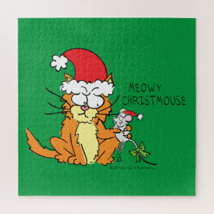 Quebra-cabeça Rato de Cartoon de Natal Engraçado