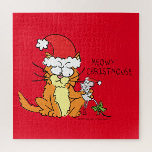 Quebra-cabeça Rato de Cartoon Engraçado de Natal