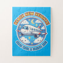 Reach New Heights! Dream Big - Cheerful Airplane