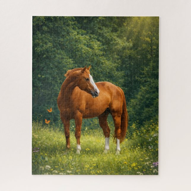 Quebra-cabeça Realista da Natureza do Cavalo (Vertical)