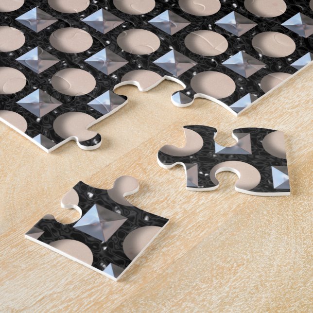 Quebra-cabeça Rebites Metálicos em Couro Com Buracos Jigsaw Puzz (Lateral)