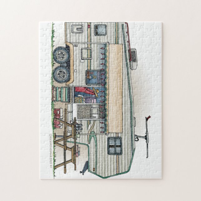 Quebra-cabeça Reboque bonito do viagem do campista da quinta (Vertical)