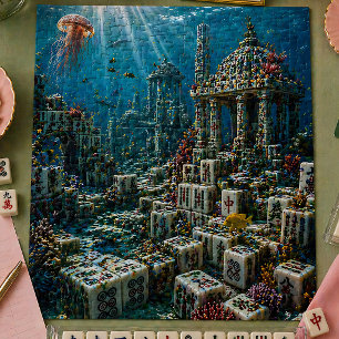 Quebra-cabeça Recife de Azulejo de Mahjong Subaquático Oceano Co