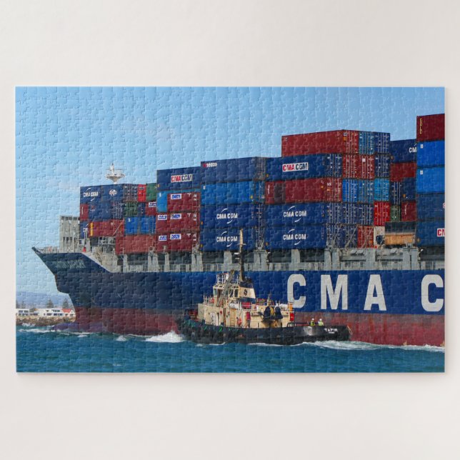 Quebra-cabeça Recipiente e rebocador de Lavanda CMA CGM (Horizontal)
