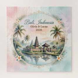 Quebra-cabeça Recordo do nome do casal personalizado Vintage Pas