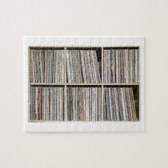 Quebra-cabeça Records Vinyl Albums Record Shelf (Horizontal)