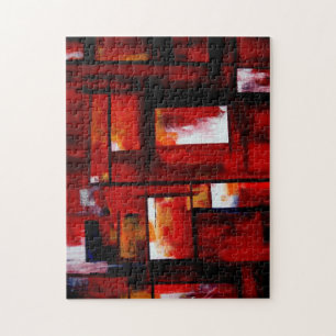 Quebra-cabeça Red Abstrato Art Original Creative Modern