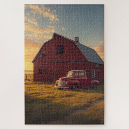 Quebra-cabeça Red Barn Old Truck Jigsaw Puzzle