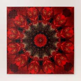 Quebra-cabeça Red Decorative Floral Jigsaw Puzzle
