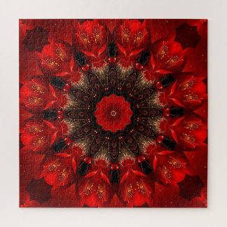 Quebra-cabeça Red Decorative Floral Jigsaw Puzzle
