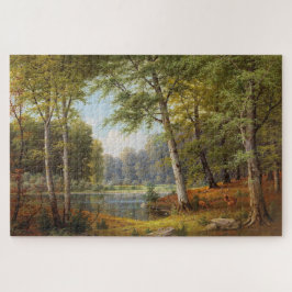 Quebra-cabeça Red Deer by the Forest Pond