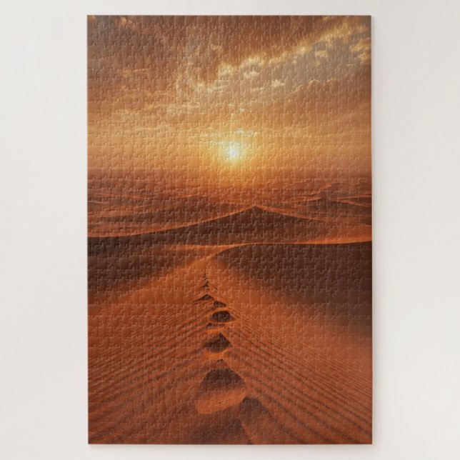 Quebra-cabeça Red Dune Horizon – Sunlit Desert Path Puzzle (Vertical)