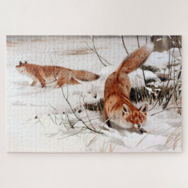 Quebra-cabeça Red Foxes in the Winter Snow (by Wilhelm Kuhnert)