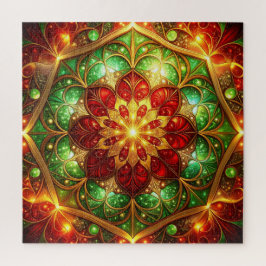 Quebra-cabeça Red Green Decorative Floral Jigsaw Puzzle