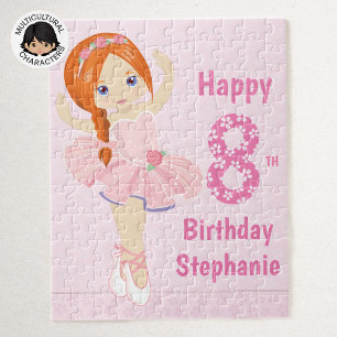 Quebra-cabeça Red Hair Ballerina Happy Birthday