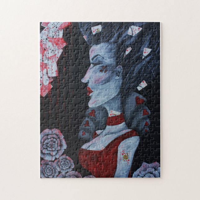 Quebra-cabeça Red Queen Of Hearts Alice Wonderland Fantasy Art (Vertical)
