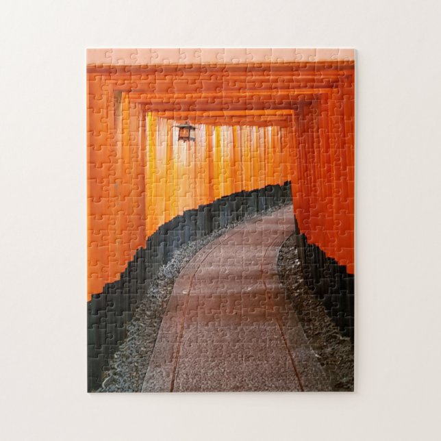 Quebra-cabeça Red Tori Gates Shrine Kioto Foto Viagem Japão (Vertical)