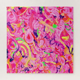 Quebra-cabeça Redemoinho de pintura abstrata colorida fofa quebr