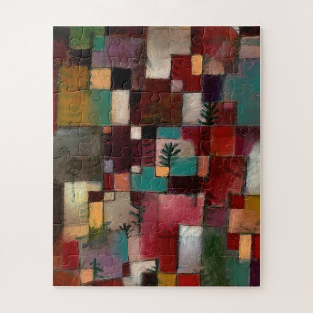 Quebra-cabeça Redgreen e ritmos violeta-amarelos, Paul Klee Art (Vertical)