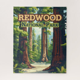 Quebra-cabeça Redwood National Park California Tree Retro