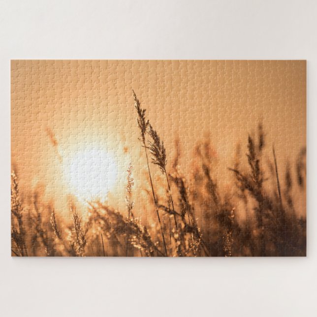 Quebra-cabeça Reed Sunset Nature Photo (Horizontal)
