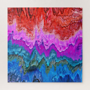 Quebra-cabeça "Reflexão Radiante" Arte Abstrato colorida