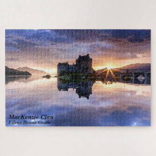 Quebra-cabeça Reflexão Sunset do Castelo do Clã MacKenzie escocê