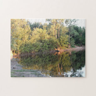 Quebra-cabeça Reflexo de Árvores no Rio Mississippi