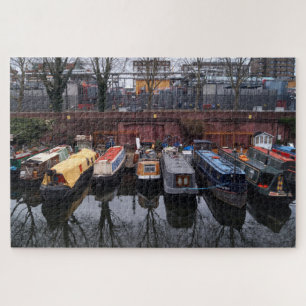 Quebra-cabeça Reflexo de Narrowboat Atracado Little Venice Londr