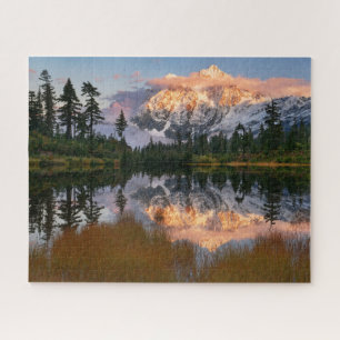 Quebra-cabeça Reflexo do outono do Monte Shuksan no Picture Lake