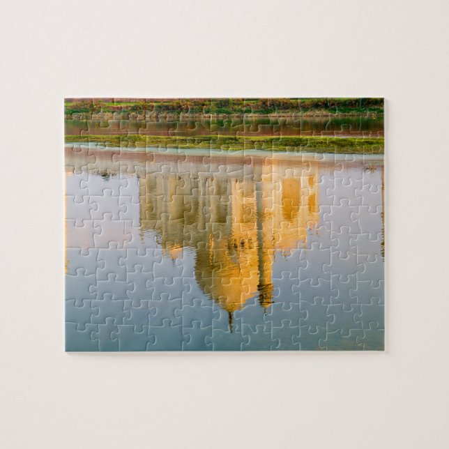 Quebra-cabeça Reflexo mundial do templo Taj Mahal em (Horizontal)