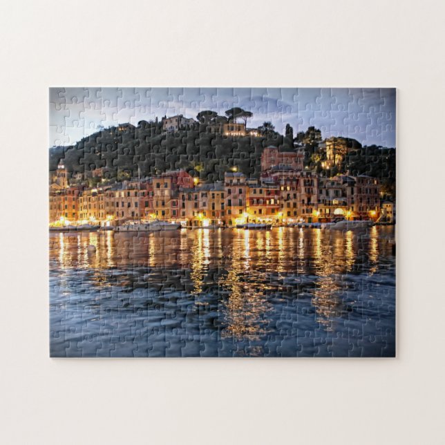 Quebra-cabeça Reflexões da noite de Portofino - 11x14 - PC 252 (Horizontal)