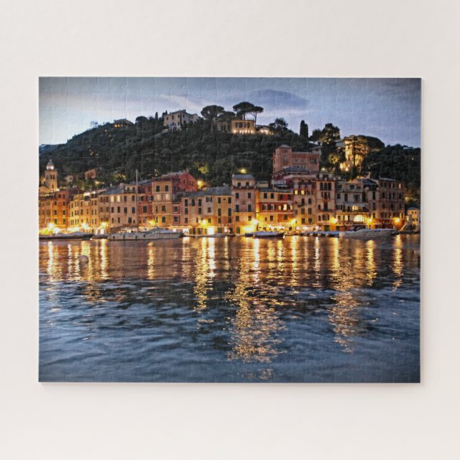 Quebra-cabeça Reflexões da noite de Portofino - 16x20 - 520 PCes (Horizontal)