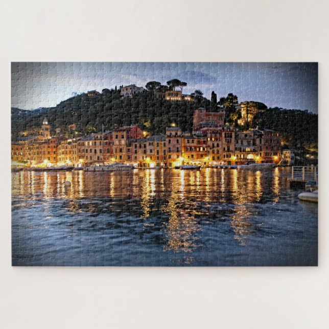Quebra-cabeça Reflexões da noite em Portofino - 20x30 - PC 1014 (Horizontal)