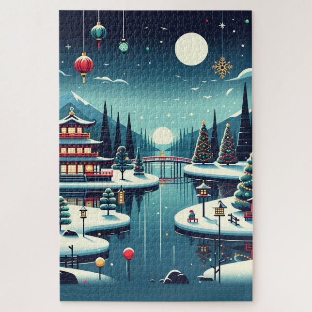 Quebra-cabeça Reflexões de Yuletide no Saco do Tote Leste (Vertical)