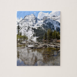 Quebra-cabeça Reflexões do Stream Teton Mountain - 8x10 - 110 pc