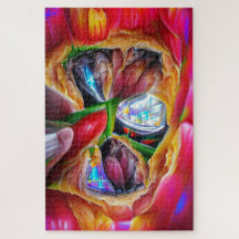 Reflexões Vibrantes de Tulipas de Abstrato