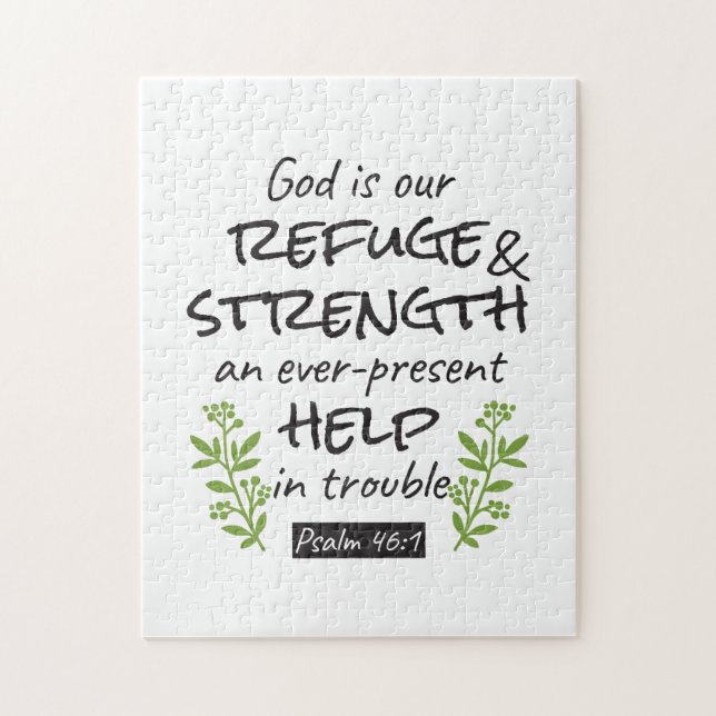 Quebra-cabeça Refúgio divino - Salmo 46:1 para conforto espiritu (Vertical)