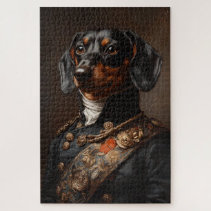 Quebra-cabeça Regal Dachshund no Uniforme Militar Napoleônico
