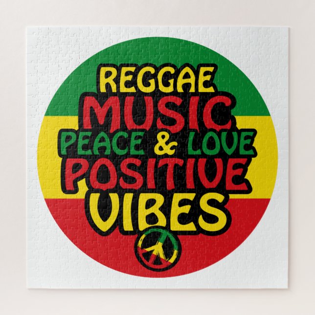 Quebra-cabeça Reggae design com aspas positivas e sinalizador re (Vertical)