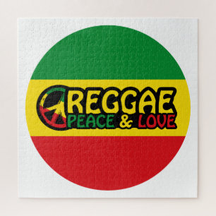 Quebra-cabeça Reggage art com palavras positivas Peace and Love