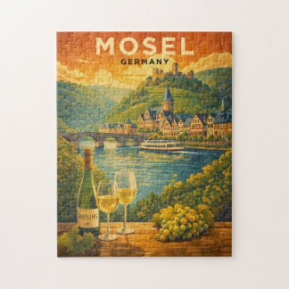 Quebra-cabeça Região Vinícola da Mosel Alemanha Viagem Arte Vint
