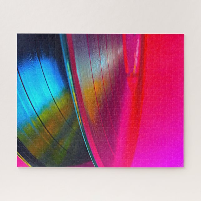 Quebra-cabeça Registros de vinil magentas (Horizontal)